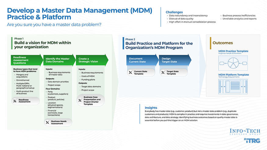 Thought model representing Develop a Master Data Management Practice and Platform