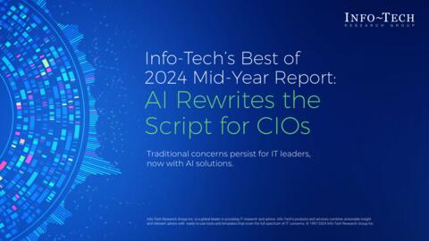 Quarterly Research Agenda representing Info-Tech’s Best of 2024 Mid-Year Report: AI Rewrites the Script for CIOs